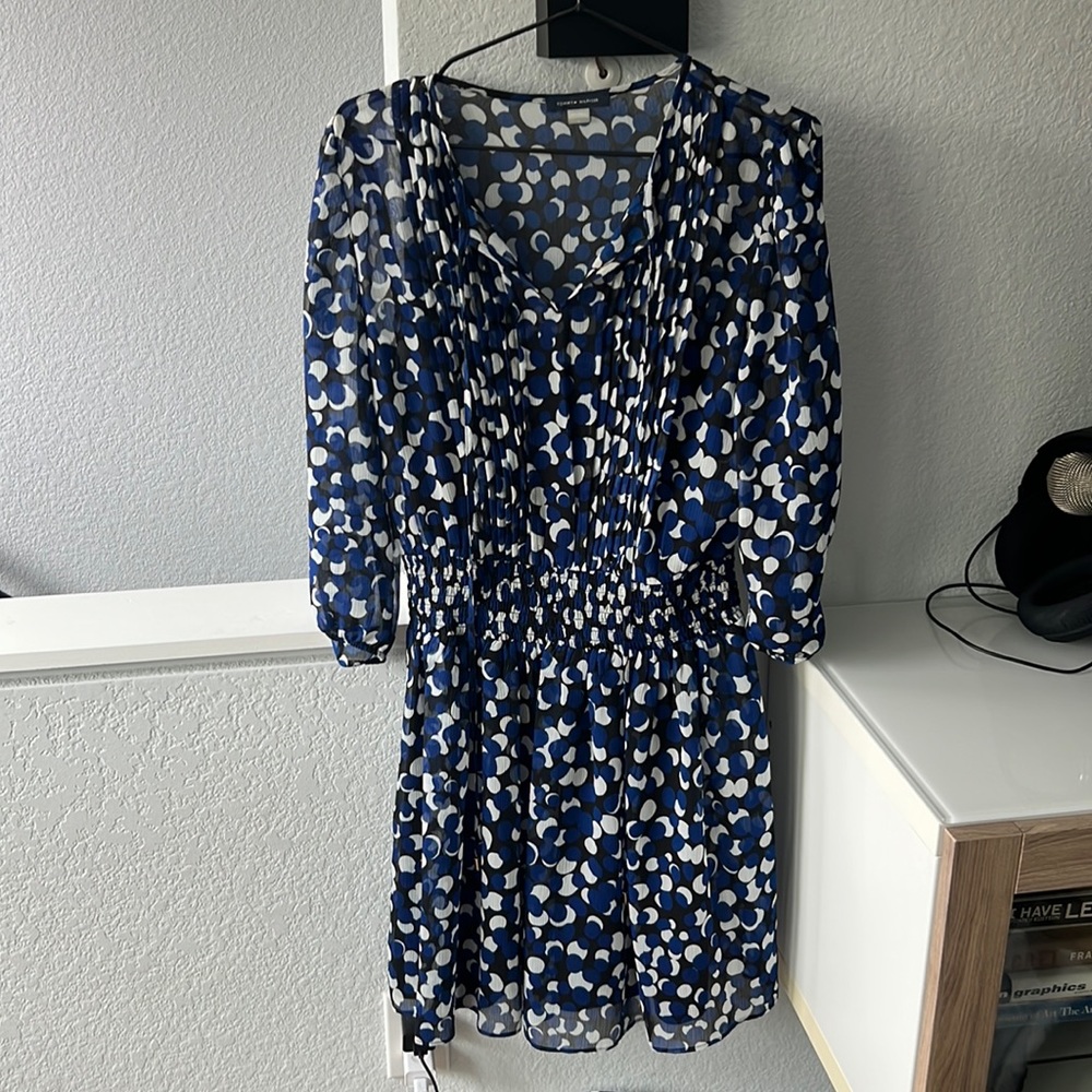 Tommy Hilfiger Polka Dot Chiffon, fit and flare Dress Size 6